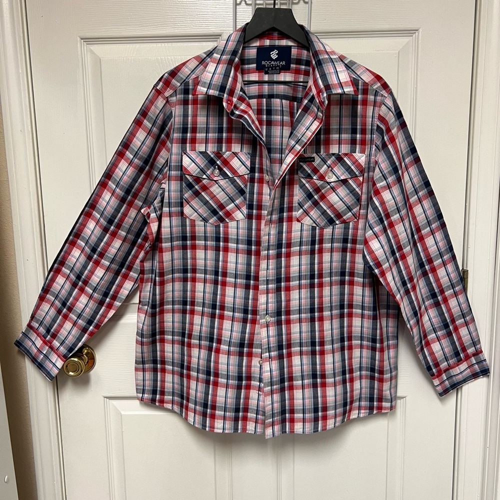 Rocawear Classic Red and Blue Plaid Shirt